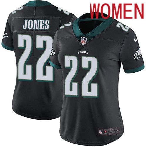 Women Philadelphia Eagles #22 Sidney Jones Nike Black Vapor Limited NFL Jersey